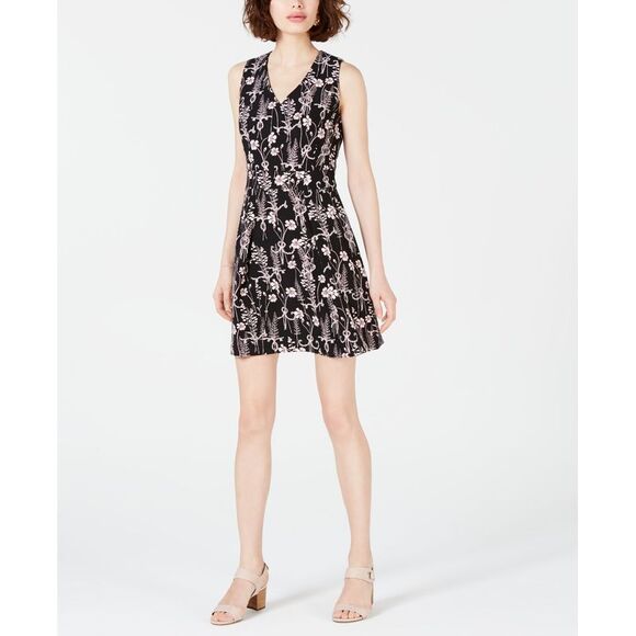 maison jules fit and flare dress The Craft Black and Silver Lurex Bell Sleeve Mini Dress by Band of The Free XS main image 1